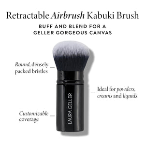 LAURA GELLER NEW YORK LAURA GELLER NEW YORK Retractable Airbrush Kabuki Brush For All Face Makeup And Foundation For Liquid, Cream And Powder Face Makeup With Aluminum Handle