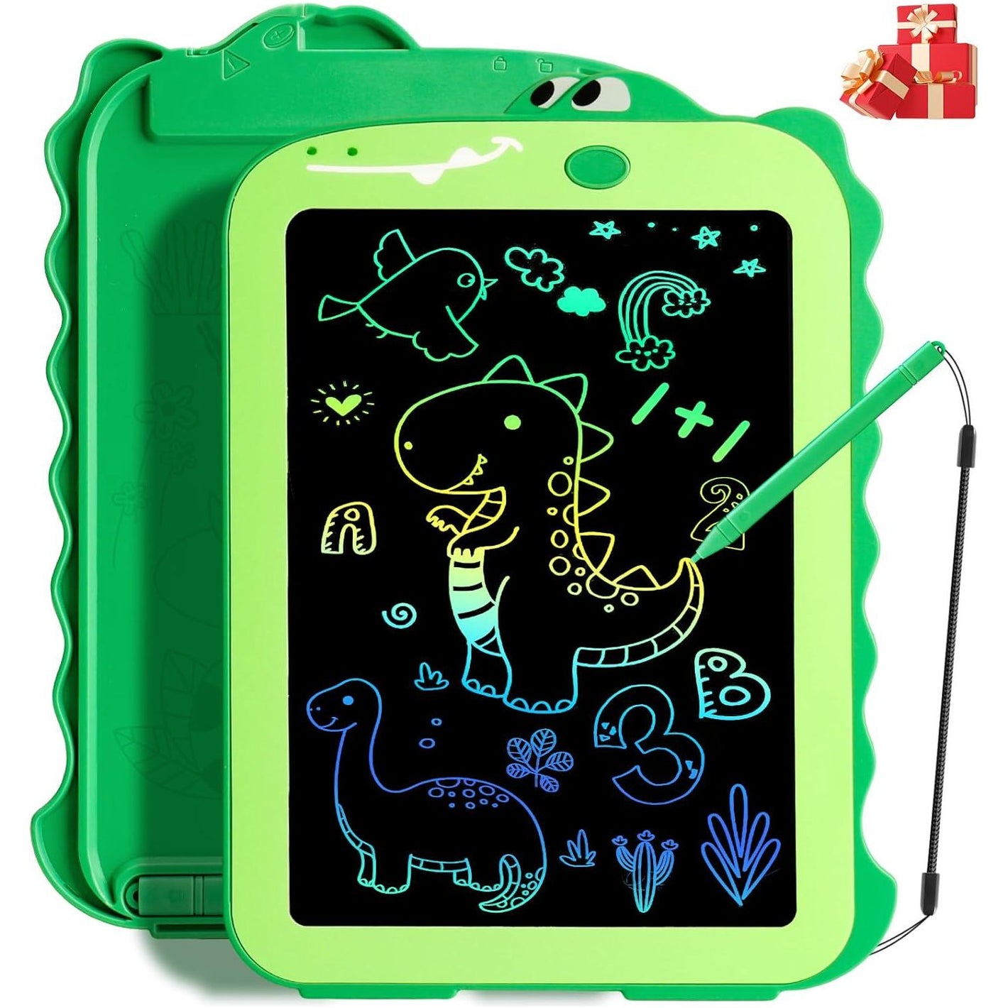 LCD Writing Tablet for Kids, 8.5”, Dinosaur Drawing Pad, Colorful Doodle Toy for Ages 2–8 Boys & Girls