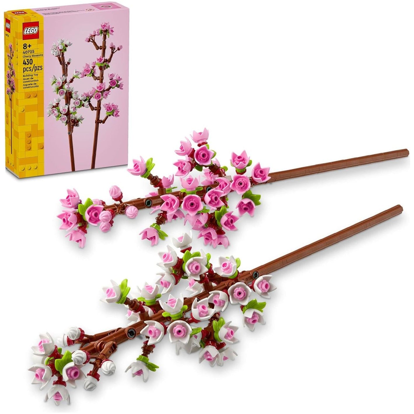 LEGO Cherry Blossom Building Set for Kids Ages 8 Artificial Floral Display Creative Gift 40725
