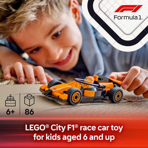 LEGO City McLaren F1 Car Toy 60442 with Driver Minifigure Gift Set for Kids Age 6+