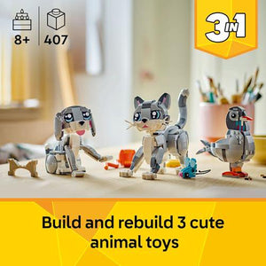 LEGO Creator 3 in 1 Animal Set 31163 Build Playful Cat Dog or Pigeon Birthday Gift for Kids Ages 8 Plus