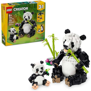 LEGO Creator 3-in-1 Panda Family Set, Model 31165, Builds Panda, Penguin, or Orca for Kids Ages 8+