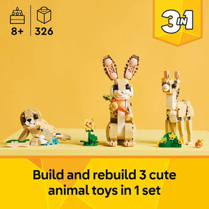 LEGO Creator 3 in 1 Cute Bunny Set 31162 Bunny Llama and Seal Animal Building Toy for Kids Age 8 and Up