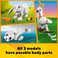 LEGO Creator 3-in-1 White Rabbit Animal Building Toy Set Bunny to Seal to Parrot