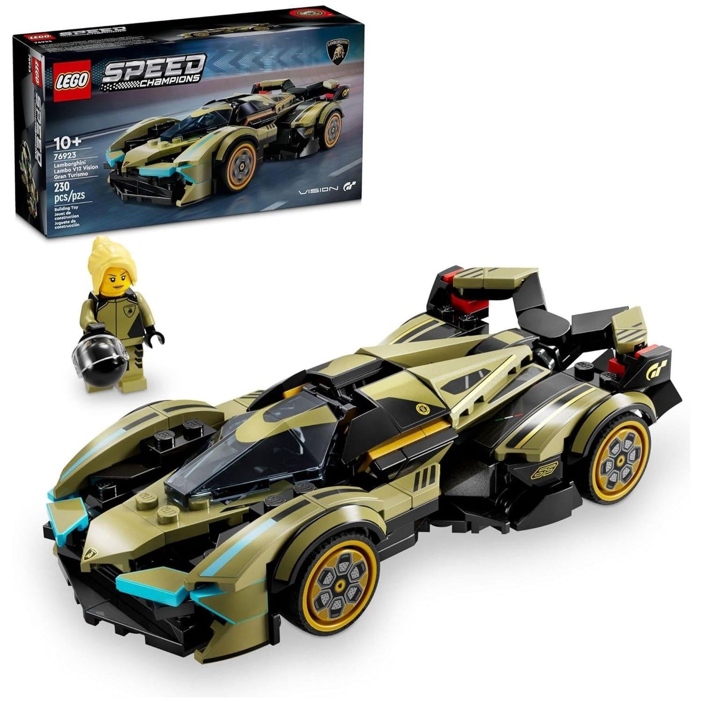 LEGO Speed Champions Lamborghini Vision GT Building Set 76923, F1 Style Toy Car for Kids & Fans