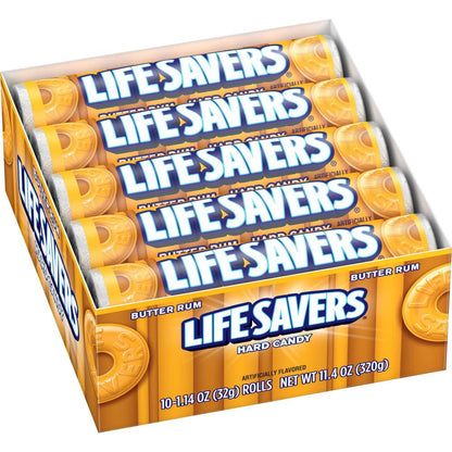 Life Savers Butter Rum Hard Candy, Bulk, 1.14 oz, 20 Single Packs