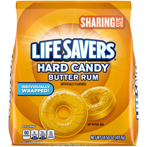 Life Savers Butter Rum Hard Candy, Bulk Individually Wrapped, Pack of 4