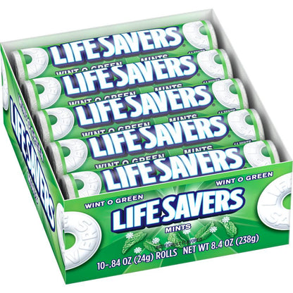 Life Savers Wintergreen Mints, Hard Candy Rolls, 84 oz, 20 Count Box, Bulk Mints