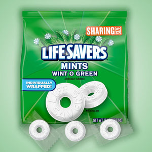 Life Savers Wintergreen Flavor Breath Mints, 13 oz Sharing Size Bag, Hard Candy, 1 Bag, Perfect for Refreshing Your Breath with Sweet Wintergreen Taste.