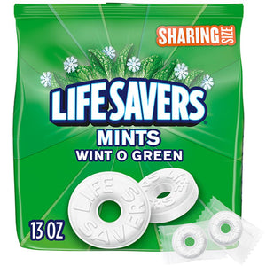 Life Savers Wintergreen Flavor Breath Mints, 13 oz Sharing Size Bag, Hard Candy, 1 Bag, Perfect for Refreshing Your Breath with Sweet Wintergreen Taste.