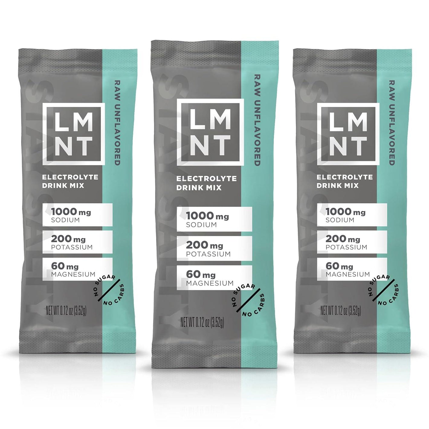 Drink LMNT Zero Sugar Electrolytes, Raw Unflavored Salt Drink Mix, 30 Count
