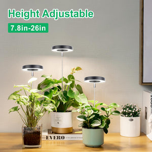 LORDEM Grow Light, Full Spectrum LED Plant Light For Indoor Plants, Height Adjustable Growing Lamp With Auto On/Off Timer 4/8/12H, 4 Dimmable Brightness, Ideal For Small Plants, 3 Packs Of Black,