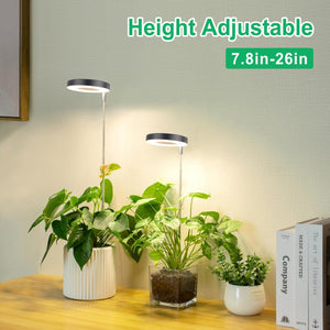 LORDEM Plant Grow Light, Full Spectrum LED Plant Light For Indoor Plants, Growing Lamp With Auto On/Off Timer 4/8/12H, 4 Dimmable Brightness, 2 Packs Of Black,