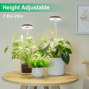 LORDEM Plant Grow Light, Full Spectrum LED Plant Light For Indoor Plants, Growing Lamp With Auto On/Off Timer, 4 Dimmable Brightness, Ideal For Indoor Plants, Black,