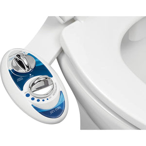LUXE Bidet NEO 120 - Self-Cleaning Nozzle, Fresh Water Non-Electric Bidet Attachment For Toilet Seat, Adjustable Water Pressure, Rear Wash (Blue),895063002784