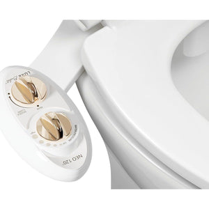 LUXE Bidet NEO 120 - Self-Cleaning Nozzle, Fresh Water Non-Electric Bidet Attachment For Toilet Seat, Adjustable Water Pressure, Rear Wash (Gold),