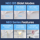 LUXE Bidet NEO 185 - Self-Cleaning, Dual Nozzle, Non-Electric Bidet Attachment For Toilet Seat, Adjustable Water Pressure, Rear And Feminine Wash (Gold),