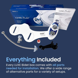 LUXE Bidet NEO 185 - Self-Cleaning, Dual Nozzle, Non-Electric Bidet Attachment For Toilet Seat, Adjustable Water Pressure, Rear And Feminine Wash (Blue),