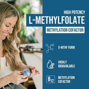 Triquetra Health L Methyl Folate 15mg Plus Methyl B12 Cofactor High Potency, Active 5-MTHF Form - Supports Mood, Methylation, Cognition Bioactive Forms Of Vitamin B9 And B12 (60 Capsules 60 Servings)