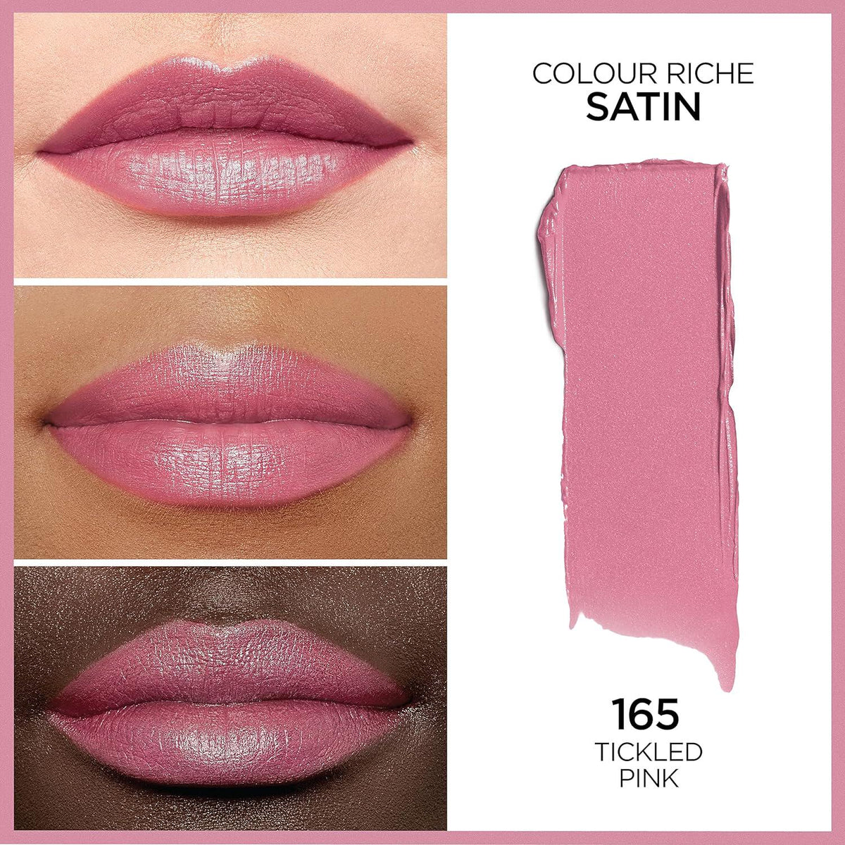 L Oréal Paris Colour Riche Original Creamy, Hydrating Satin Lipstick With Argan Oil And Vitamin E, Tickled Pink , 1 Count,