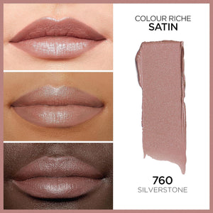 L Oréal Paris Colour Riche Original Creamy, Hydrating Satin Lipstick With Argan Oil And Vitamin E, Silverstone , 1 Count,