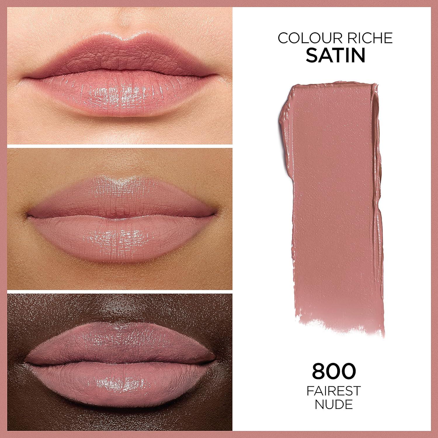 L Oréal Paris Colour Riche Original Creamy, Hydrating Satin Lipstick With Argan Oil And Vitamin E, Fairest Nude, 1 Count,