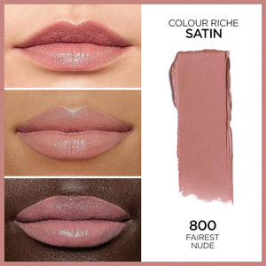 L Oréal Paris Colour Riche Original Creamy, Hydrating Satin Lipstick With Argan Oil And Vitamin E, Fairest Nude, 1 Count,