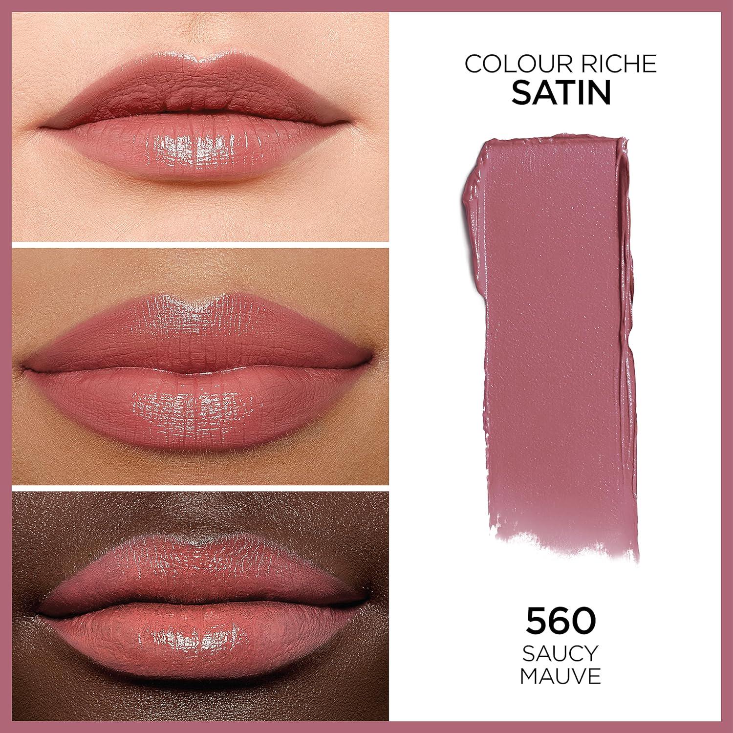 L Oréal Paris Colour Riche Original Creamy, Hydrating Satin Lipstick With Argan Oil And Vitamin E, Saucy Mauve , 1 Count,