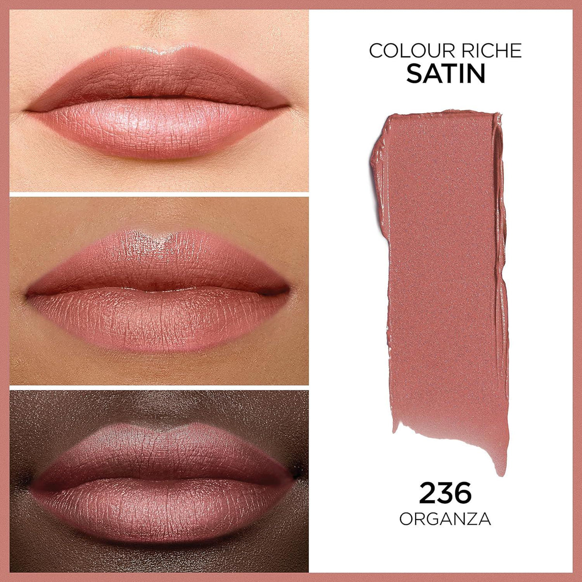 L Oréal Paris Colour Riche Original Creamy, Hydrating Satin Lipstick With Argan Oil And Vitamin E, Organza , 1 Count,