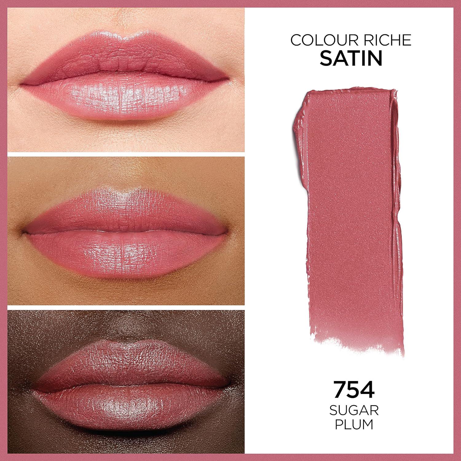 L Oréal Paris Colour Riche Original Creamy, Hydrating Satin Lipstick With Argan Oil And Vitamin E, Sugar Plum , 1 Count,