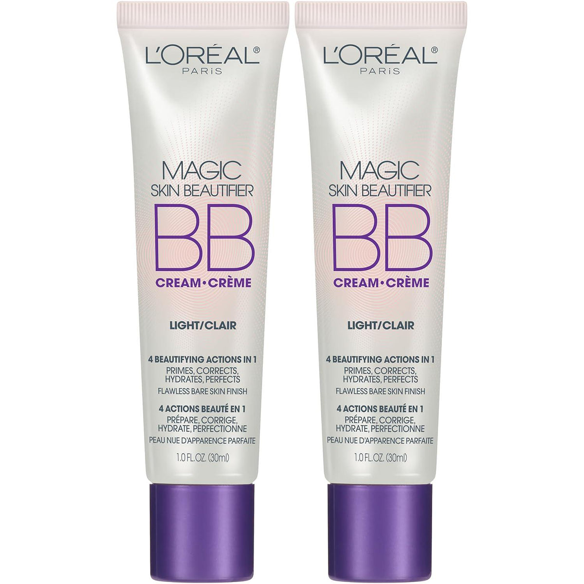 L Oréal Paris Makeup Magic Skin Beautifier BB Cream Tinted Moisturizer, Light, 1 Fl Oz, 2 Count,