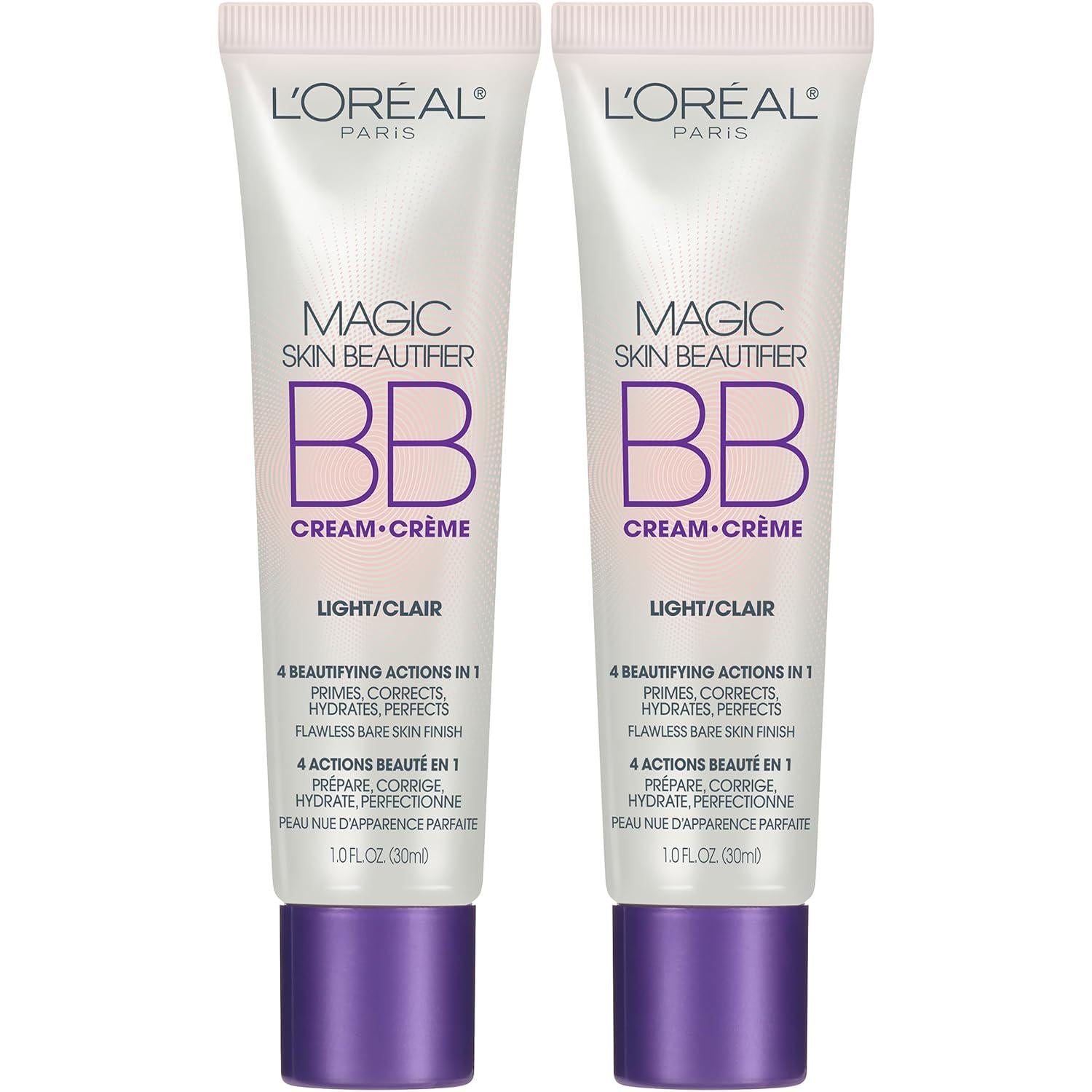 L Oréal Paris Makeup Magic Skin Beautifier BB Cream Tinted Moisturizer, Light, 1 Fl Oz, 2 Count,