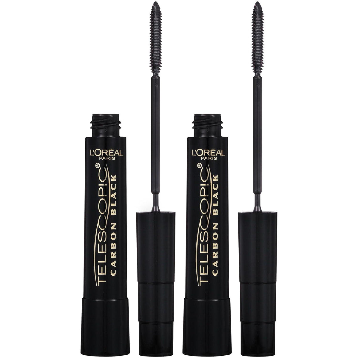 L Oréal Paris Makeup Telescopic Original Lengthening, Lash Separating Mascara With Dual Precision Brush, Washable, Carbon Black, 0.27 Fl Oz., 2 Count,
