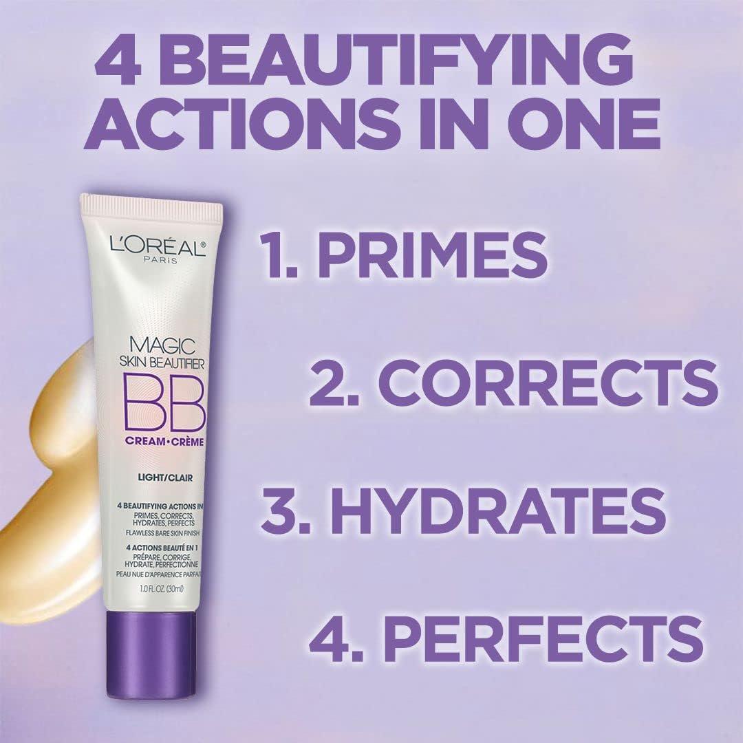 L'Oréal Paris Makeup Magic Skin Beautifier BB Cream Tinted Moisturizer, Anti-Redness, 1 Fl Oz, 1 Count,