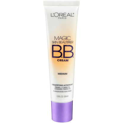 L'Oréal Paris Makeup Magic Skin Beautifier BB Cream Tinted Moisturizer, Medium, 1 Fl Oz, 1 Count,