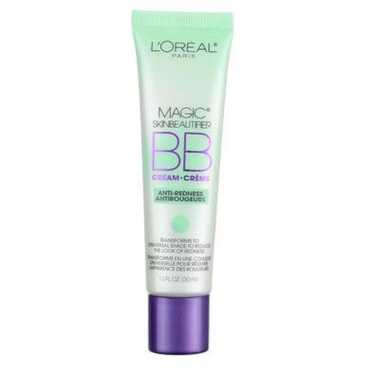 L'Oréal Paris Makeup Magic Skin Beautifier BB Cream Tinted Moisturizer, Anti-Redness, 1 Fl Oz, 1 Count,
