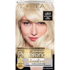 L'Oréal Paris Superior Preference Fade-Defying + Shine Permanent Hair Color, LB01 Extra Light Ash Blonde, Hair Dye Kit (Pack Of 1),