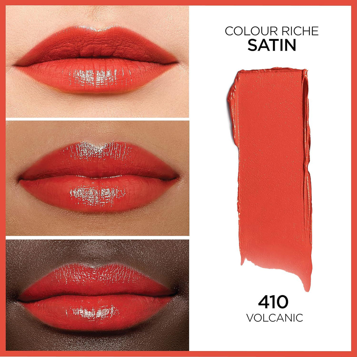 L'Oreal Paris Colour Riche Original Creamy, Hydrating Satin Lipstick With Argan Oil And Vitamin E, Volcanic , 1 Count,