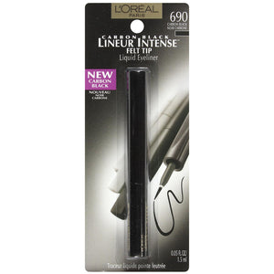 L'Oreal Paris Lineur Intense Liquid Eyeliner, 0.05 fl oz, Carbon Black, Felt Tip, Precise Longwear Liner, Easy Application