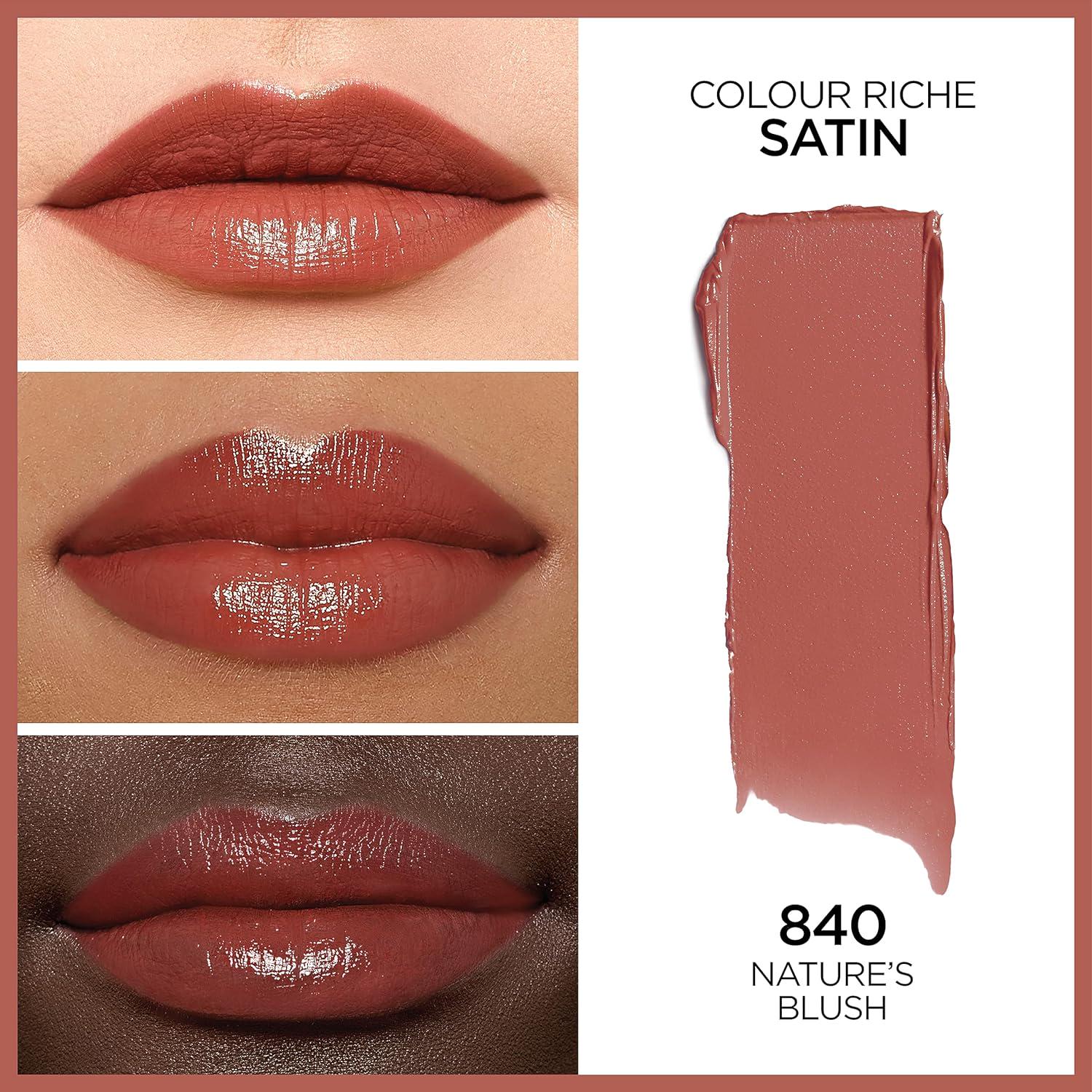 L'Oreal Paris Makeup Colour Riche Original Creamy, Hydrating Satin Lipstick, 840 Nature's Blush, 1 Count,