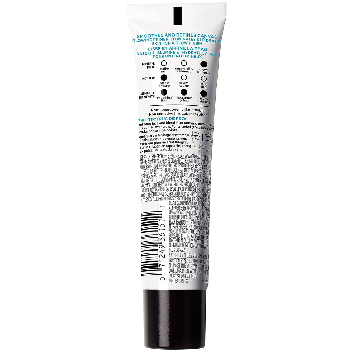 L'Oreal Paris Makeup Infallible Pro Glow-Lock Longwear Illuminating Face Primer, 1 Ounce,