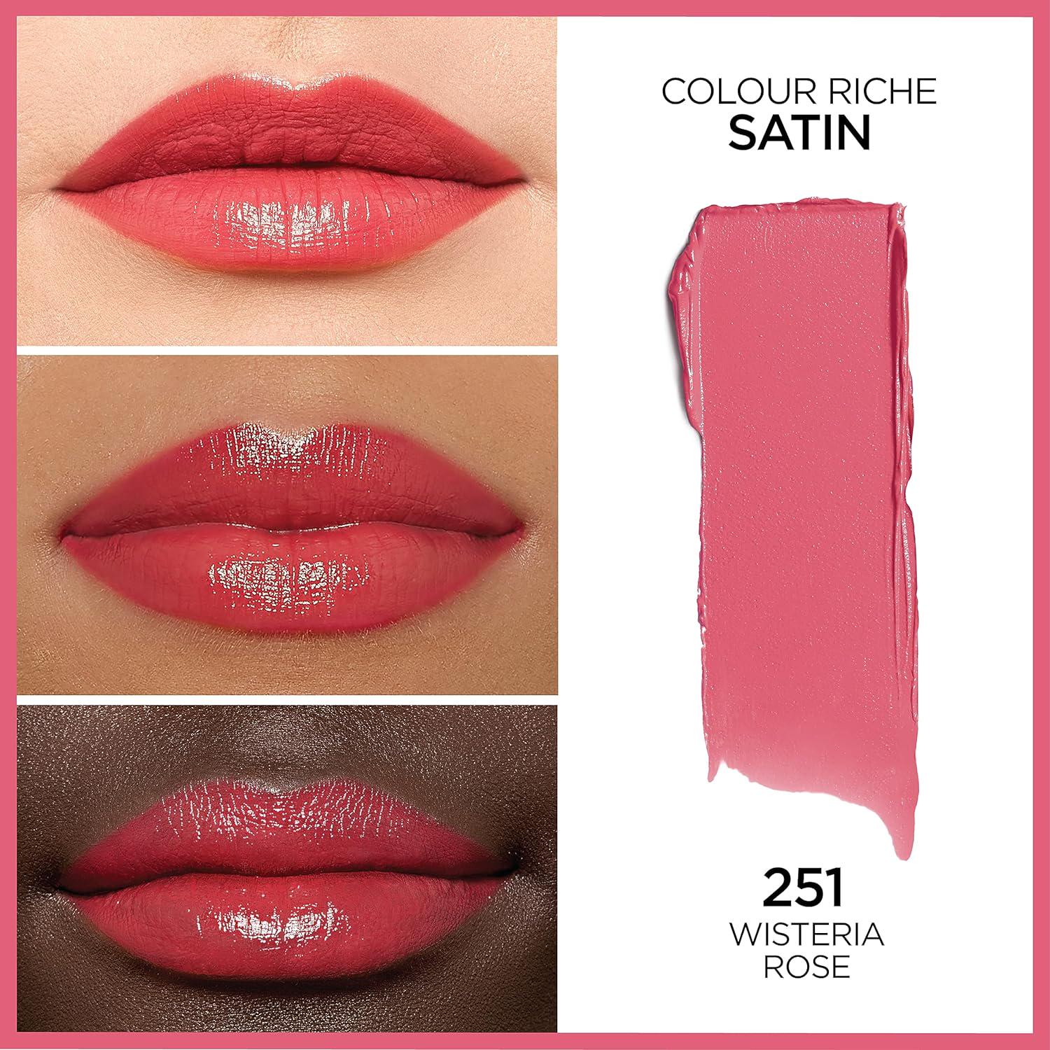 L'Oreal Paris Makeup Colour Riche Original Creamy, Hydrating Satin Lipstick, 251 Wisteria Rose, 1 Count,