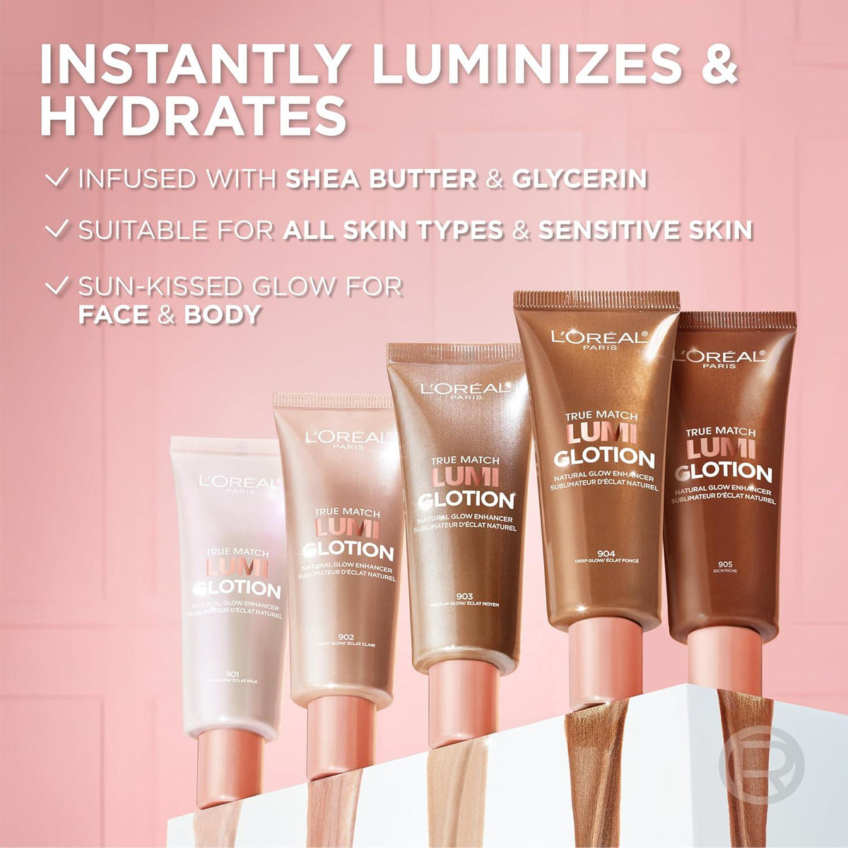 L'Oreal Paris L'Oreal Paris Makeup True Match Lumi Glotion, Natural Glow Enhancer, Illuminator Highlighter, Bronzing Drops For A Sun-Kissed Glow, 902 Light