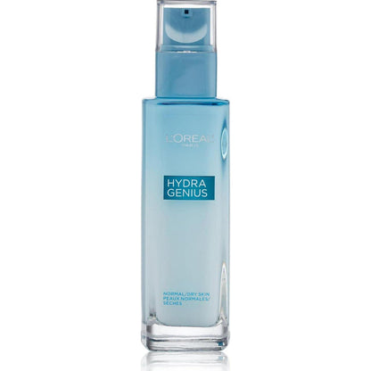 L'Oreal Paris Skincare Hydra Genius Daily Liquid Care Oil-Free Face Moisturizer For Normal To Dry Skin, Hyaluronic Acid Moisturizer For Face With Aloe Water And Hyaluronic Acid, 3.04 Fl. Oz.,