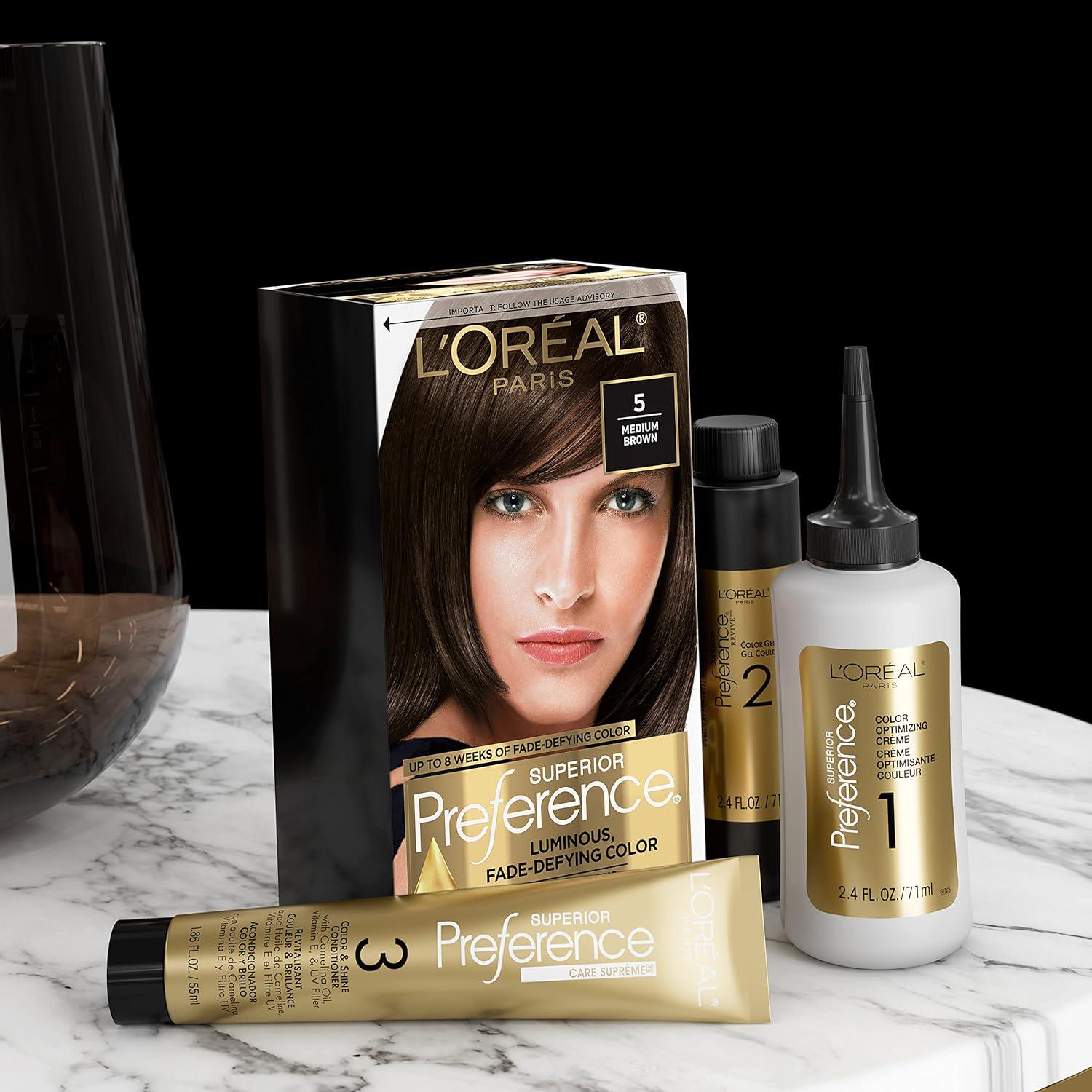 L'Oreal Paris Superior Preference Fade-Defying + Shine Permanent Hair Color, LB01 Extra Light Ash Blonde, Pack Of 2, Hair Dye,