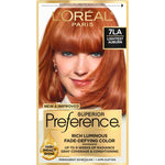 L'Oreal Paris Superior Preference Fade-Defying + Shine Permanent Hair Color, 7LA Lightest Auburn, Pack Of 1, Hair Dye,