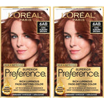 L'Oreal Paris Superior Preference Luminous Fade-Defying Permanent Hair Color, Hair Dye For Up To 9 Weeks Of Radiance, Chic Auburn Brown 6AB, 1 Hair Dye Kit (Pack Of 2),