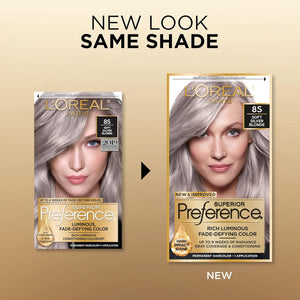 L'Oreal Paris Superior Preference Luminous Fade-Defying Permanent Hair Color, Hair Dye For Up To 9 Weeks Of Radiance, Light Silver Blonde 8S, 1 Hair Dye Kit,