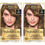 L'Oreal Paris Superior Preference Luminous Fade-Defying Permanent Hair Color, Hair Dye For Up To 9 Weeks Of Radiance, Light Brown 6, 1 Hair Dye Kit (Pack Of 2),