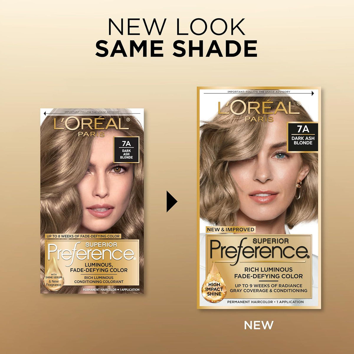L'Oreal Paris Superior Preference Fade-Defying + Shine Permanent Hair Color, 7A Dark Ash Blonde, Pack Of 1, Hair Dye,
